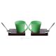 KRISTIAN 1 set 2 tasses avec porte-gobelet en bois et cuillère en porcelaine style moderne authentique fait main Made in Italy