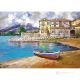 LAC DE CÔME Peinture acrylique moderne sur toile Made in Italy 