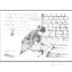 LAVERIE Dessin au stylo sur toile moderne Made in Italy 