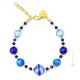 BRACELET SATURNO bijoux fantaisie artistique bracelet de perles en verre de Murano avec argent 925 authentique fait à la main Made in Italy