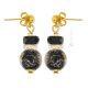 BOUCLES D'OREILLES EMILY bijoux fantaisie artistiques perles de verre de Murano avec aventurine authentique fait main Made in Italy