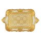 PLATEAU D'OR TAPIS BLANC Plateau en bois Décorations en or blanc peint à la main Made in Italy