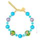 BRACELET FLEUR bracelet de bijoux fantaisie artistique perles de verre de Murano avec or 18 carats authentique fait à la main Made in Italy