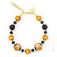 BRACELET FLEUR bracelet de bijoux fantaisie artistique perles de verre de Murano avec or 18 carats authentique fait à la main Made in Italy