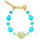 MIRHO BRACELET bijoux fantaisie artistique bracelet de perles en verre de Murano avec or 18 carats authentique fait à la main Made in Italy