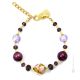 BRACELET EN MARBRE bijoux fantaisie artistique bracelet de perles en verre de Murano avec or 18 carats authentique fait à la main Made in Italy