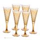 MANHATTAN Ensemble de 6 flûtes authentiques peintes à la main en verre de qualité supérieure.