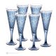 MANHATTAN Ensemble de 6 flûtes authentiques peintes à la main en verre de qualité supérieure.