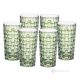 MANHATTAN Ensemble de 6 verres à boisson authentiques et modernes peints à la main en verre de qualité supérieure.