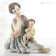MELANIE - Capodimonte mère avec enfant, poupée en porcelaine pure.