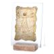 Ornement HOMME DE VITRUVIEN en marbre jaune et rouge sur cristal Made in Italy
