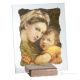 Ornement MADONNA DELLA SEGGIOLA en marbre jaune et rouge sur cristal Made in Italy
