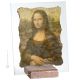 Ornement LA GIOCONDA en marbre jaune et rouge sur cristal Made in Italy