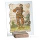 Ornement ARLECCHINO en marbre jaune et rouge sur cristal Made in Italy
