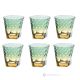 MIDO Ensemble de 6 authentiques verres à eau modernes peints à la main en verre de qualité supérieure.