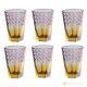MIDO Ensemble de 6 verres à boisson authentiques et modernes peints à la main en verre de qualité supérieure.