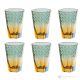 MIDO Ensemble de 6 verres à boisson authentiques et modernes peints à la main en verre de qualité supérieure.