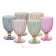 MILA Ensemble de 6 authentiques verres à vin à pied peints à la main en verre de qualité supérieure.