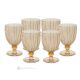 MILA Ensemble de 6 authentiques verres à vin à pied peints à la main en verre de qualité supérieure.
