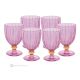 MILA Ensemble de 6 authentiques verres à vin à pied peints à la main en verre de qualité supérieure.