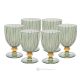 MILA Ensemble de 6 authentiques verres à vin à pied peints à la main en verre de qualité supérieure.