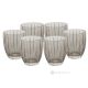 MILA Ensemble de 6 authentiques verres à eau modernes peints à la main en verre de qualité supérieure.