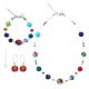 PARURE MILLEFIORI parure de bijoux artistiques collier collier bracelet boucles d'oreilles perles en verre de Murano fait à la main authentique Made in Italy