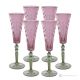 MISTRAL Ensemble de 6 flûtes authentiques peintes à la main en verre de qualité supérieure.