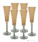 MISTRAL Ensemble de 6 flûtes authentiques peintes à la main en verre de qualité supérieure.