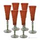 MISTRAL Ensemble de 6 flûtes authentiques peintes à la main en verre de qualité supérieure.