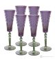 MISTRAL Ensemble de 6 flûtes authentiques peintes à la main en verre de qualité supérieure.