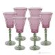 MISTRAL Ensemble de 6 authentiques verres à eau à pied peints à la main en verre de qualité supérieure.