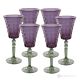 MISTRAL Ensemble de 6 authentiques verres à eau à pied peints à la main en verre de qualité supérieure.
