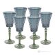 MISTRAL Ensemble de 6 authentiques verres à eau à pied peints à la main en verre de qualité supérieure.