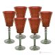 MISTRAL Ensemble de 6 authentiques verres à eau à pied peints à la main en verre de qualité supérieure.