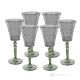 MISTRAL Ensemble de 6 authentiques verres à eau à pied peints à la main en verre de qualité supérieure.