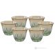 MISTRAL Ensemble de 6 verres à expresso, verre de qualité supérieure, peint à la main, design moderne et élégant.
