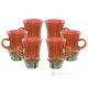 MISTRAL Ensemble de 6 tasses à thé modernes authentiques peintes à la main en verre de qualité supérieure.