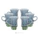 MISTRAL Ensemble de 6 tasses à thé modernes authentiques peintes à la main en verre de qualité supérieure.