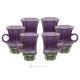 MISTRAL Ensemble de 6 tasses à thé modernes authentiques peintes à la main en verre de qualité supérieure.