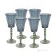 MISTRAL Ensemble de 6 authentiques verres à vin à pied peints à la main en verre de qualité supérieure.