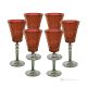 MISTRAL Ensemble de 6 authentiques verres à vin à pied peints à la main en verre de qualité supérieure.