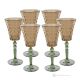 MISTRAL Ensemble de 6 authentiques verres à vin à pied peints à la main en verre de qualité supérieure.