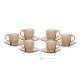 MOM Ensemble de 6 tasses à expresso et soucoupes peintes à la main en verre de qualité supérieure.