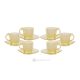 MOM Ensemble de 6 tasses à expresso et soucoupes peintes à la main en verre de qualité supérieure.