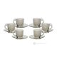 MOM Ensemble de 6 tasses à expresso et soucoupes peintes à la main en verre de qualité supérieure.
