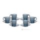 MOM Ensemble de 6 tasses à expresso et soucoupes peintes à la main en verre de qualité supérieure.