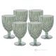 NOBLE Ensemble de 6 verres à eau authentiques peints à la main en verre de qualité supérieure.