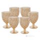 NOBLE Ensemble de 6 verres à eau authentiques peints à la main en verre de qualité supérieure.