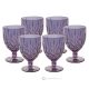 NOBLE Ensemble de 6 verres à eau authentiques peints à la main en verre de qualité supérieure.